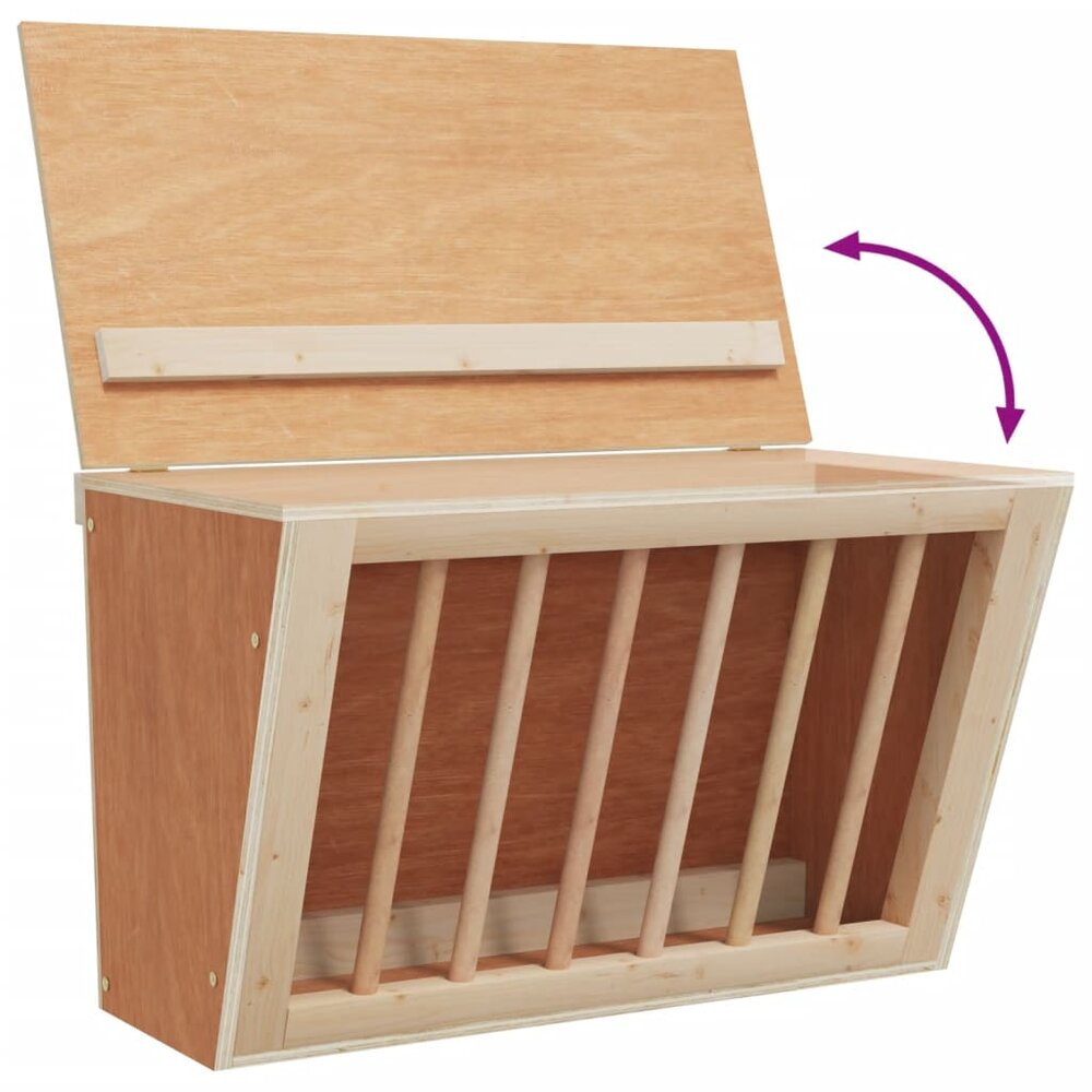 Hooiruif voor konijnen 37x18,5x23 cm massief vurenhout