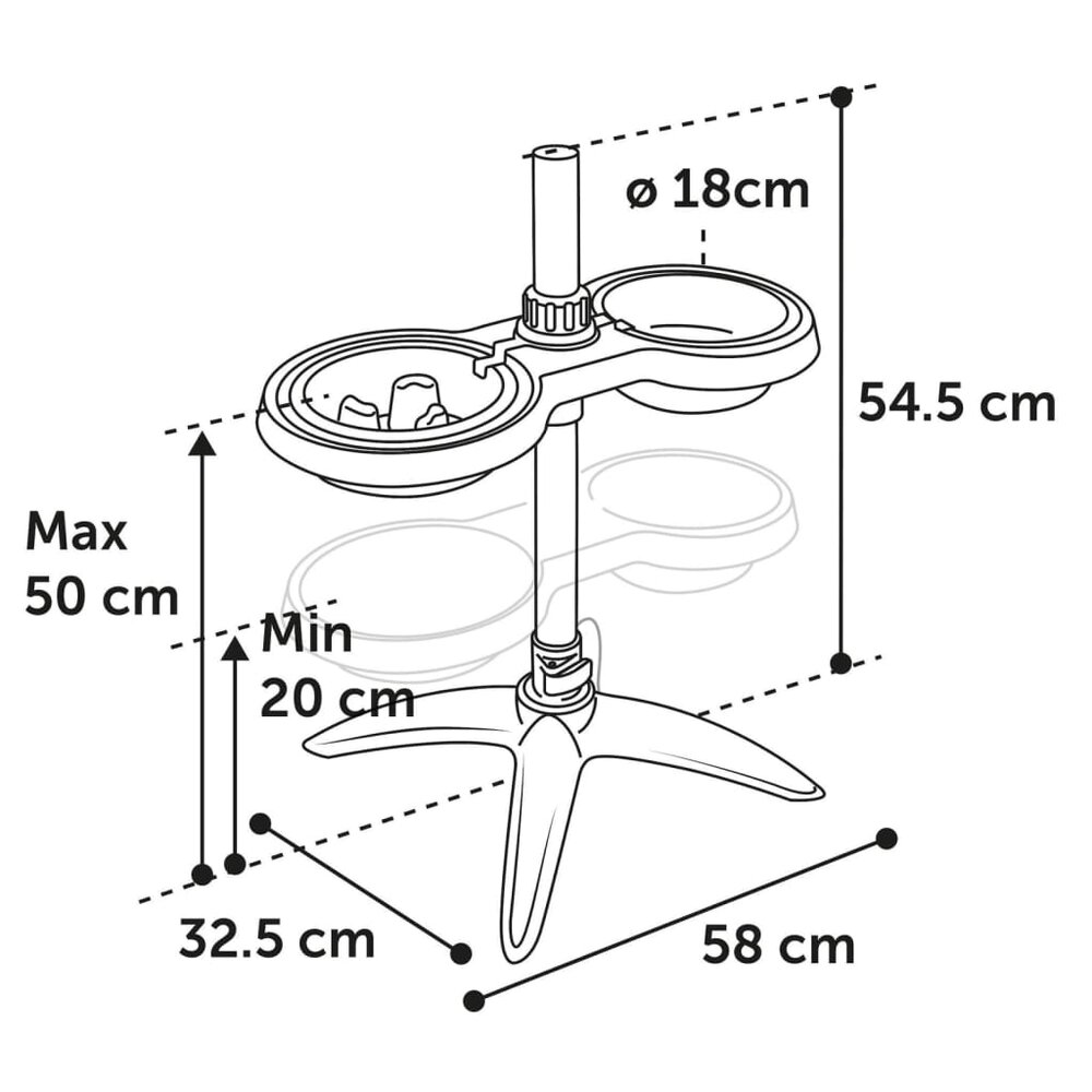 Voerstandaard Suvi M 1100 ml en 1500 ml grijs