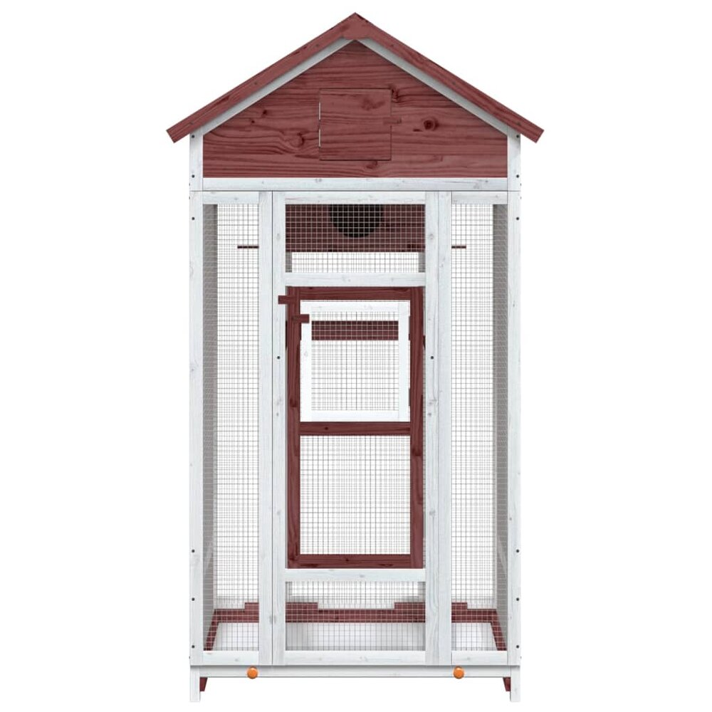 Voli&egrave;re 91,5x53x170 cm massief grenenhout mokkakleurig