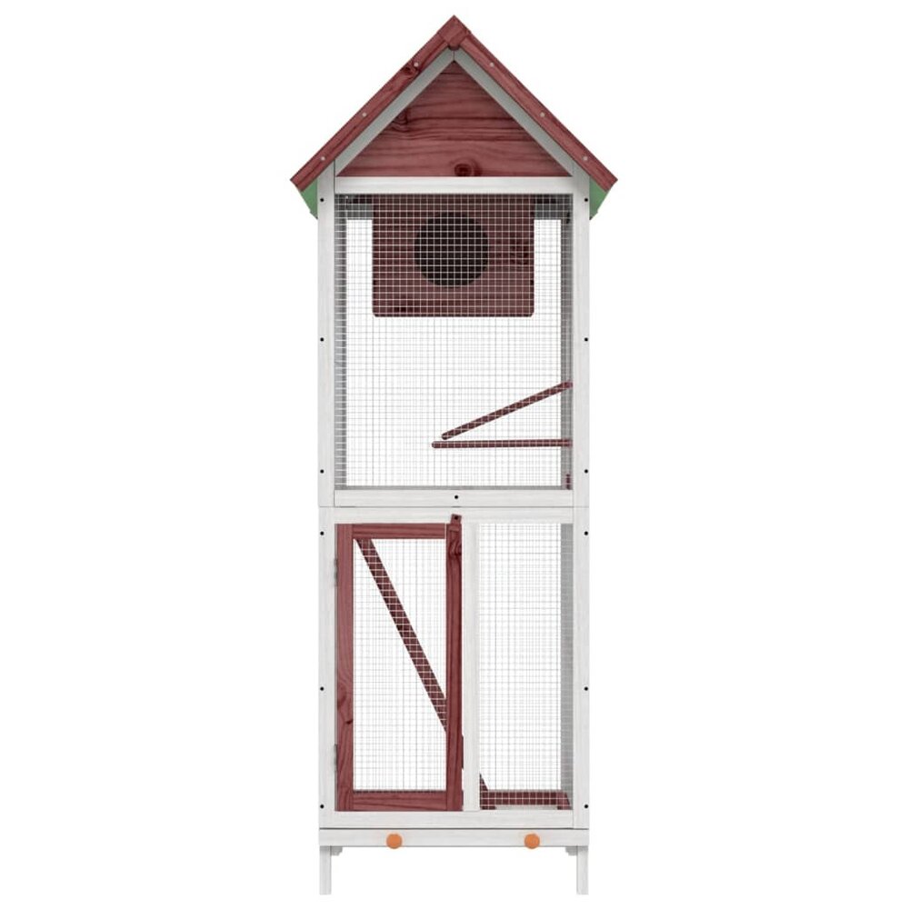 Voli&egrave;re 60x58,5x160 cm massief grenenhout mokkakleurig