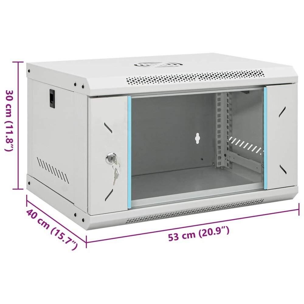 Netwerkkast wandgemonteerd 6U 19&amp;quot; IP20 53x40x30 cm