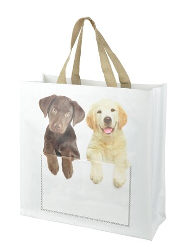 Merkloos Shoppingbag Kiekeboe Hond / Kat Assorti 40X14X40 CM