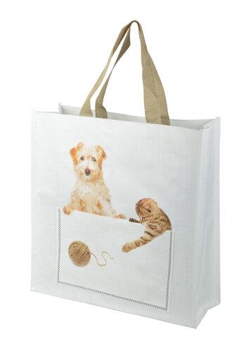 Merkloos Shoppingbag Kiekeboe Hond / Kat Assorti 40X14X40 CM