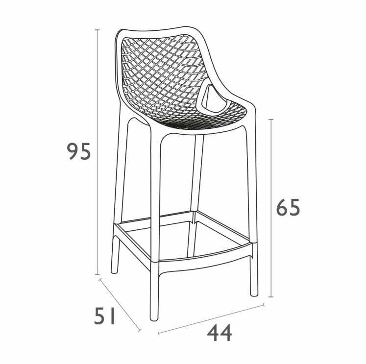 Baratti Hava Barkruk 65 Cm Wit (Per 2 Stuks)