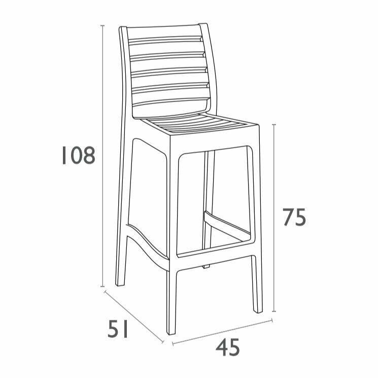 Siesta Ares Stapelbare Barkruk 75 Cm Donkergrijs (Per 2 Stuks)