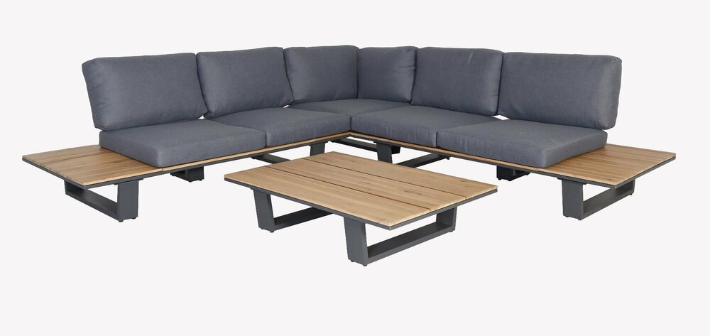 The Outsider Hoekbank Loungeset Jennifer Acaciahout &amp; Aluminium