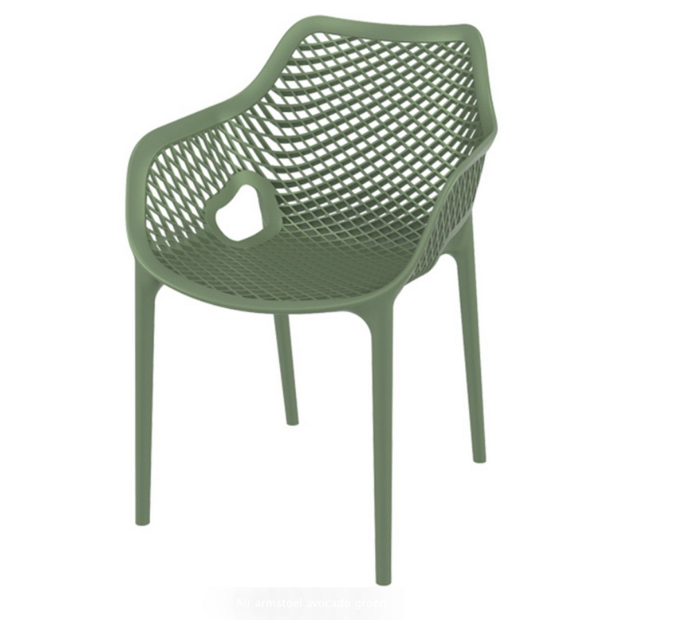 Baratti Carva Stapelbare Tuinstoel Met Armleuning Olijfgroen (Per 2 Stuks)