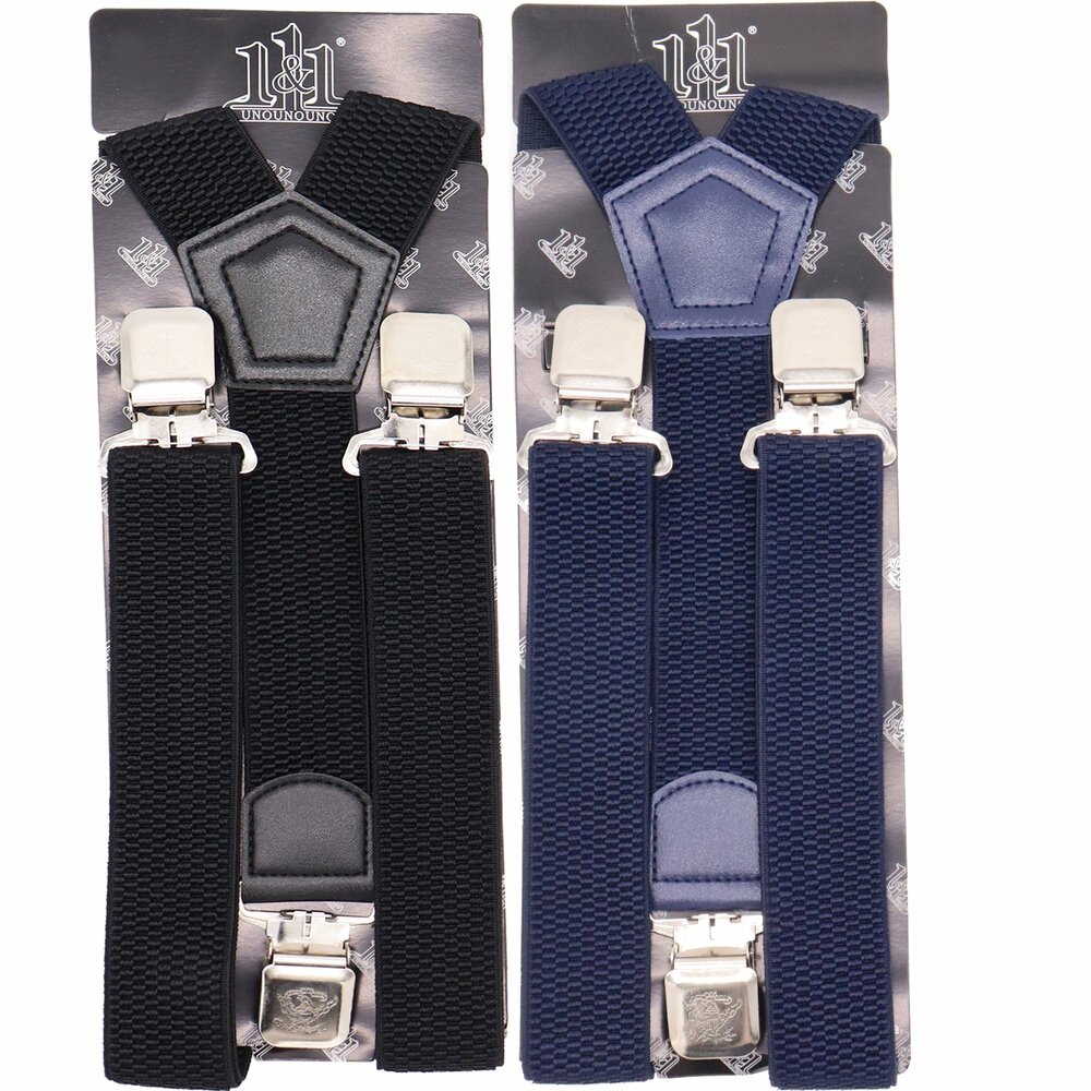 Bretels Heren - 3 Clips -  2 Stuks - Bretels - Bretels Heren Volwassenen Zwart twee stuks