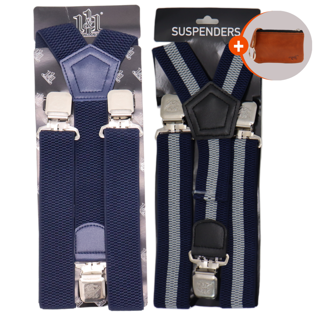 Bretels Heren - 3 Clips -  2 Stuks - Bretels - Bretels Heren Volwassenen Zwart twee stuks
