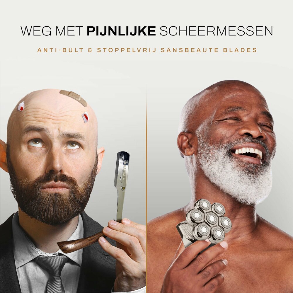Sansbeaut&eacute;&reg; Hoofdscheerapparaat + Extra Scheerkop | Rpm Max