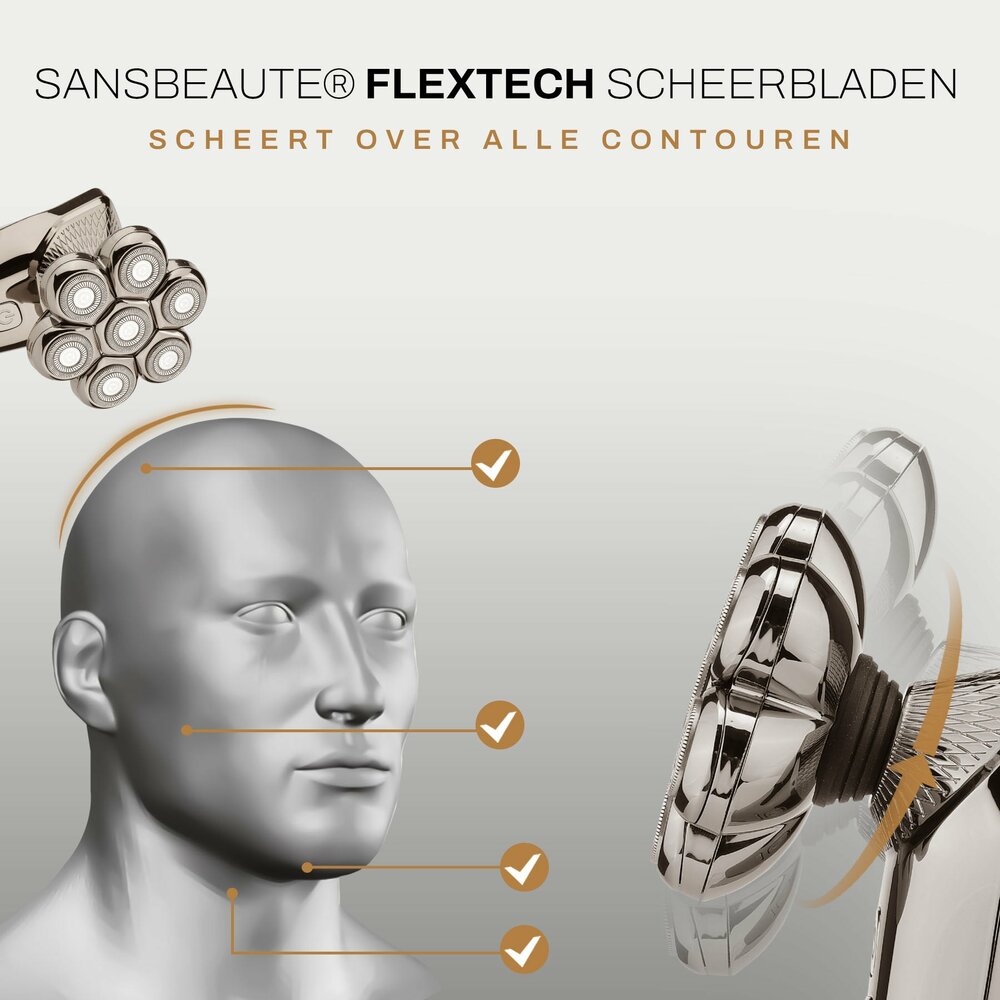Sansbeaut&eacute;&reg; Hoofdscheerapparaat + Extra Scheerkop | Rpm Max