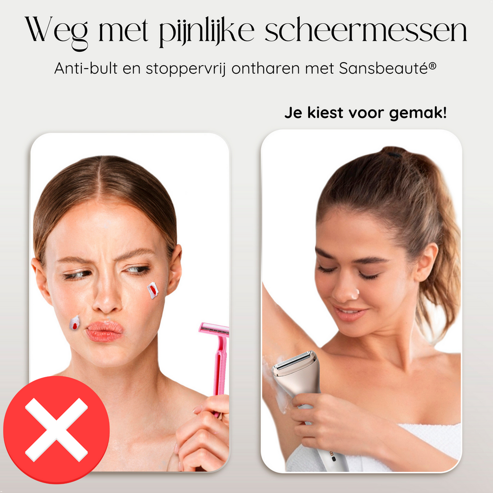 Sansbeaute&reg; 2 In 1 Ladyshave + 2 Extra Scheerkoppen
