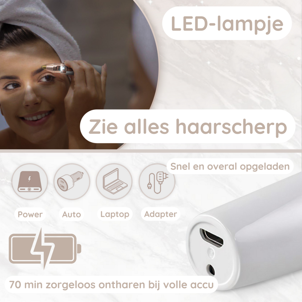 Sansbeaut&eacute;&reg; 2-In-1 Wenkbrauw En Gezichtstrimmer | White Edition