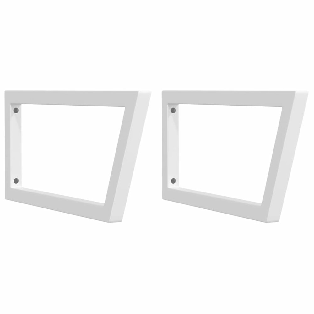 Wandbeugels voor wasbak 2 st trapezium staal wit