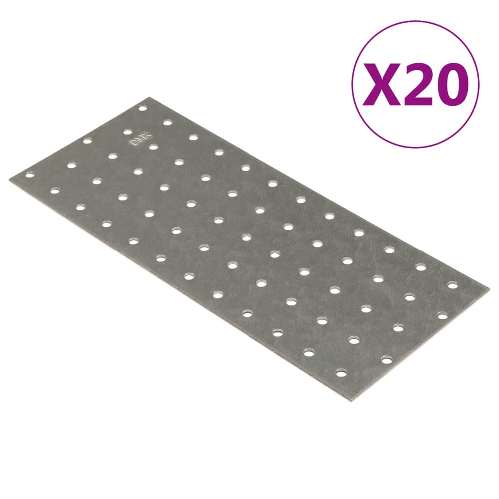 Platen geperforeerd 20 st 2 mm 240x100 mm gegalvaniseerd staal