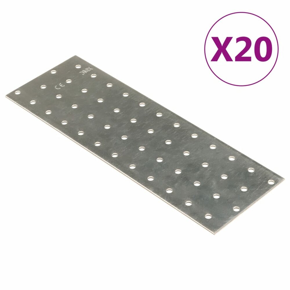 Platen geperforeerd 20 st 2 mm 240x80 mm gegalvaniseerd staal