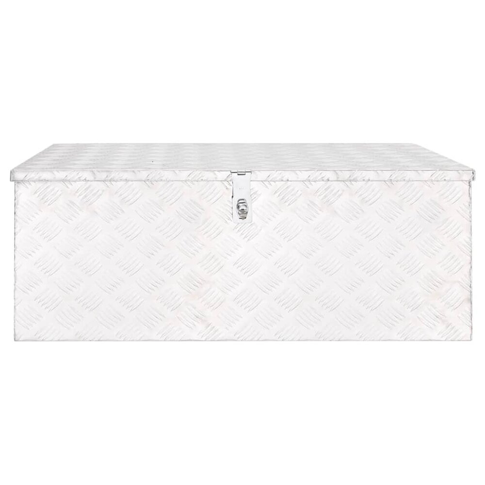 Opbergbox 100x55x37 cm aluminium zilverkleurig