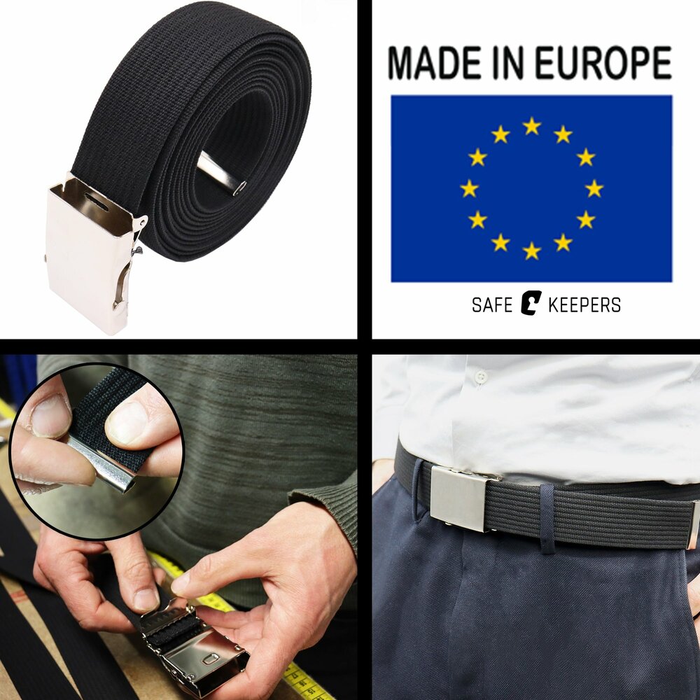 Elastische Riem -  Stretch Riem - Gevlochten Zwart En Tactical Belt - Koppelriem - 2 Stuks -  Zwart 140