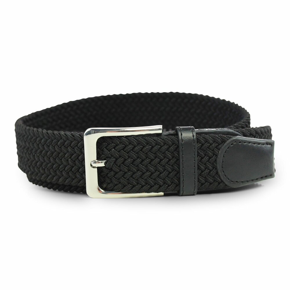 Elastische Riem -  Stretch Riem - Gevlochten Zwart En Tactical Belt - Koppelriem - 2 Stuks -  Zwart 150