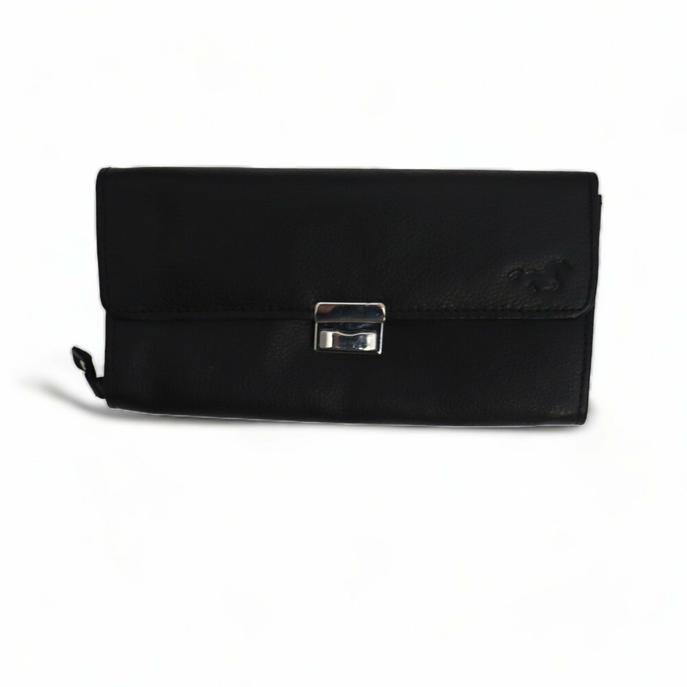Portemonnee - Compact - Portefeuille - Leer - Zwart