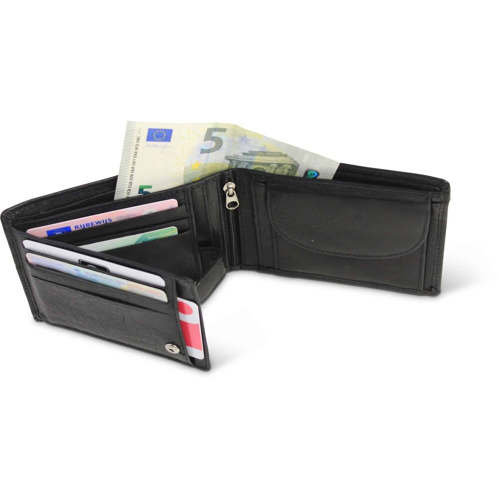 Portemonnee Heren - Grote Portemonnee Uitgebreid - Heren Portefeuille Cognac