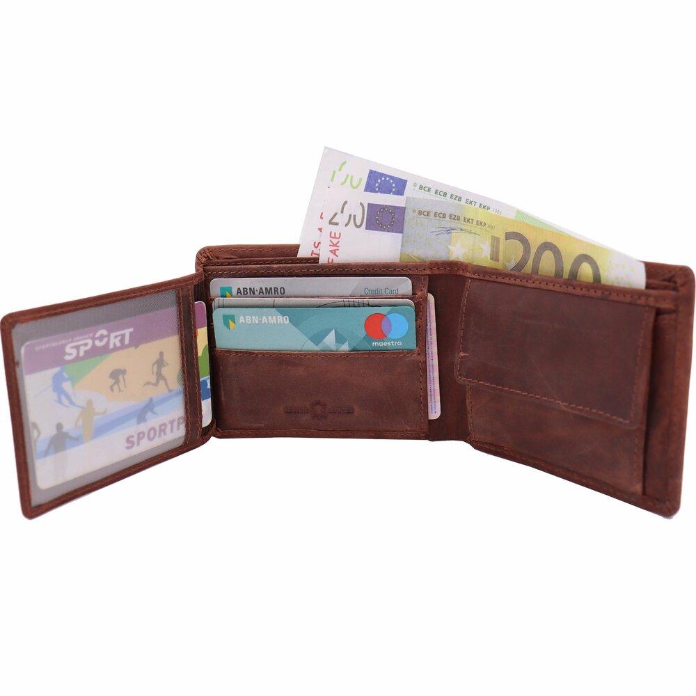 Portemonnee Heren - Compact - Portefeuille Ketting - Chain Wallet Hunter bruin