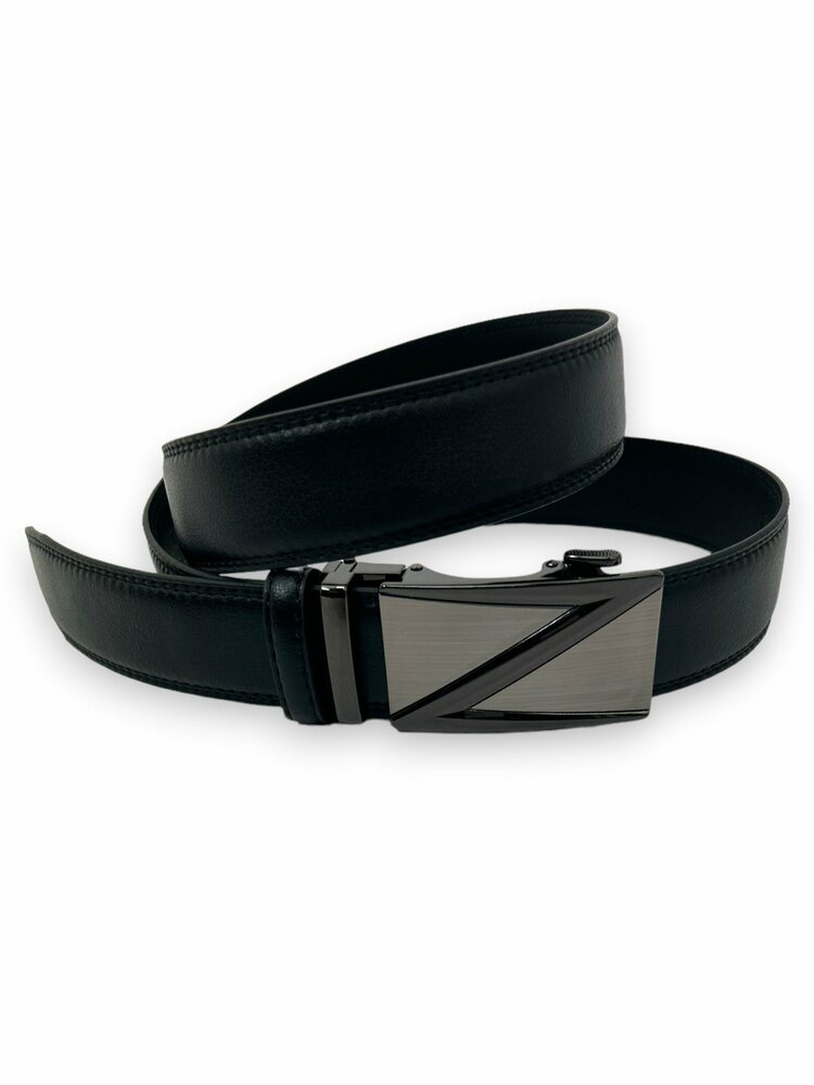 Automaat Riem - Gestikte Riem - Riem Zonder Gaatjes - Riem Heren - 110-115-120Cm - Zwart 110cm
