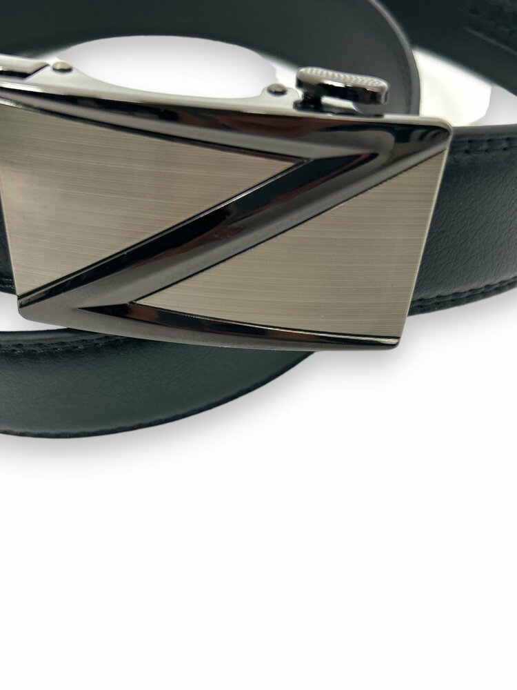 Automaat Riem - Gestikte Riem - Riem Zonder Gaatjes - Riem Heren - 110-115-120Cm - Zwart 110cm