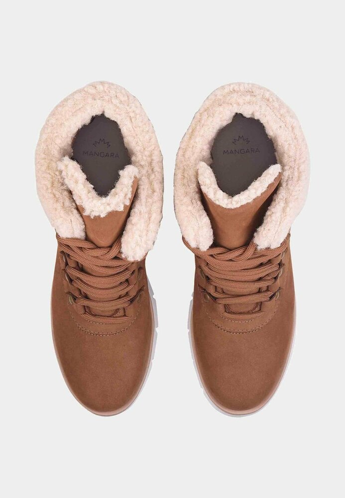 Women&#039;s Winter Boots Suede - With Shearing Details Beige 41