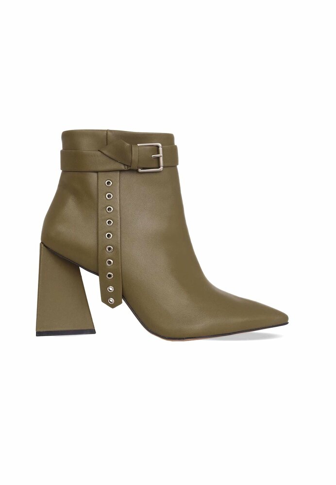 Mangar&aacute; Salvia Ankle Boot Heeled - Stylish Leather Footwear Green 40