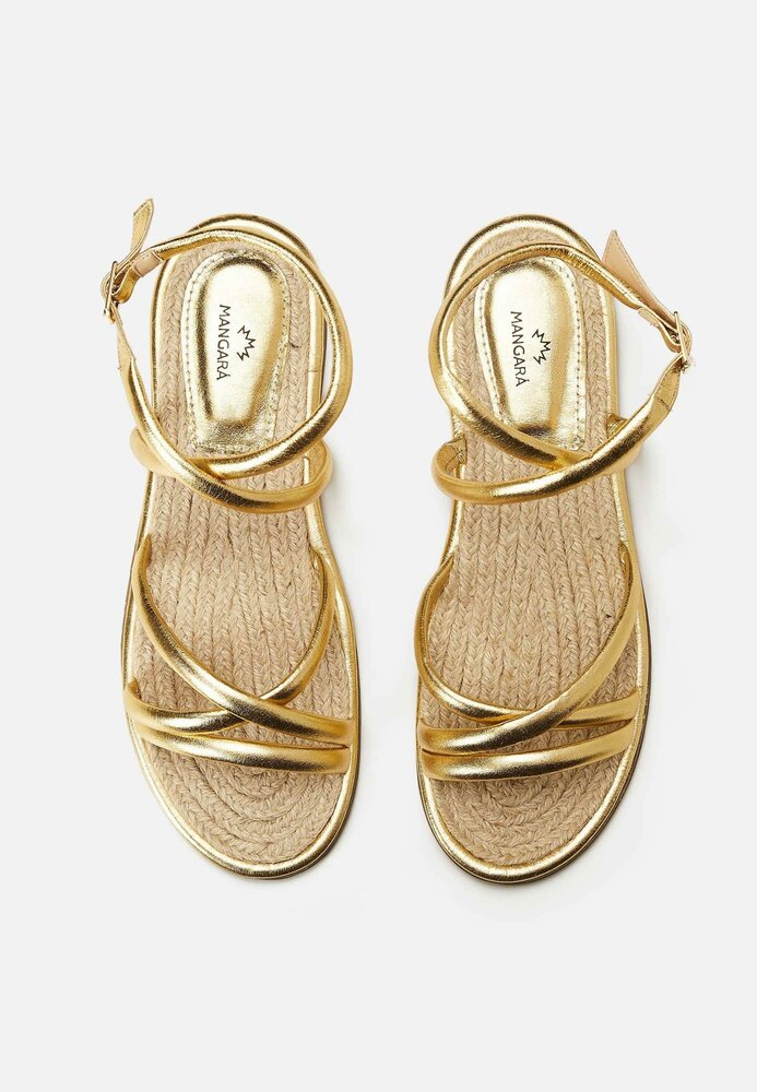 Mangar&aacute; Angico Women&#039;s Leather Sandals Golden 38