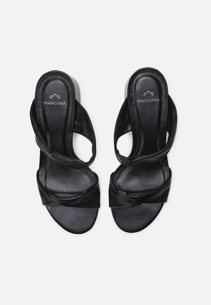 Mangar&aacute; Xaxim Mules Block Heel - Elegant Summer Style Black 37