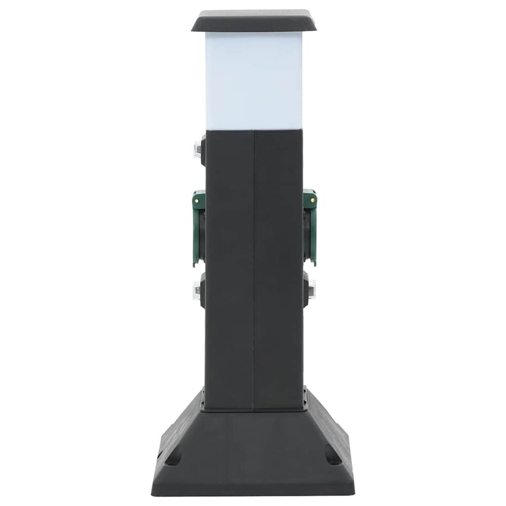 Tuinstopcontact met lamp en grondpin 2-wegs 16x16x39,5 cm