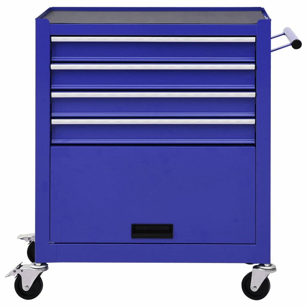 Gereedschapswagen met 4 lades staal blauw