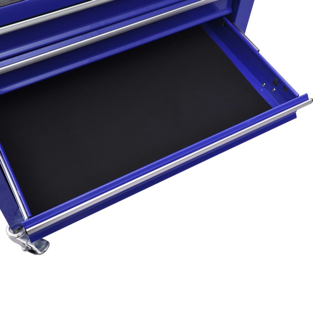 Gereedschapswagen met 4 lades staal blauw