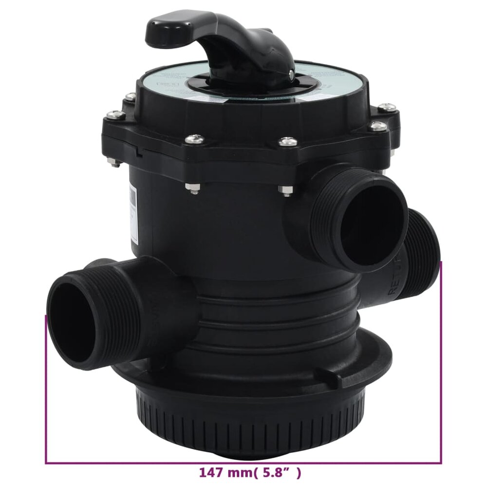 Multipoortventiel voor zandfilter 6-weg 1,5&amp;quot; ABS