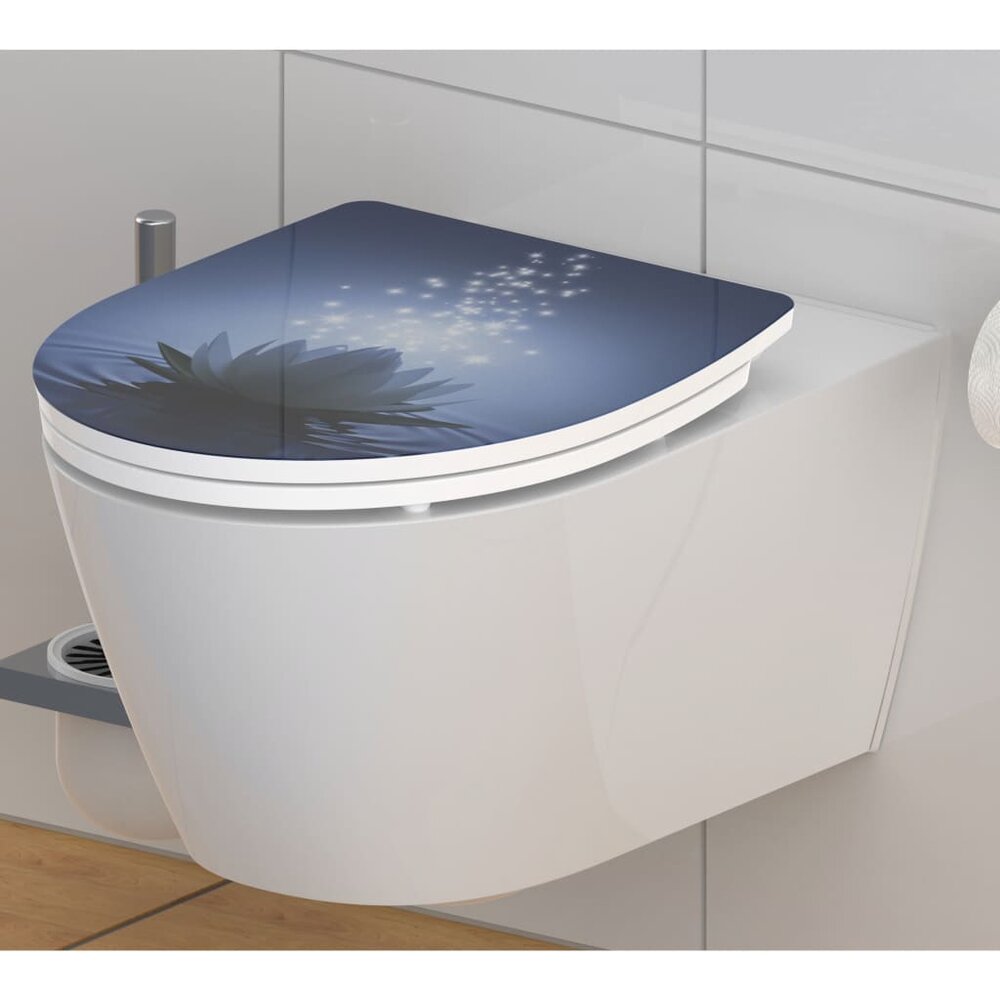 Toiletbril met soft-close WATER LILY duroplast hoogglans