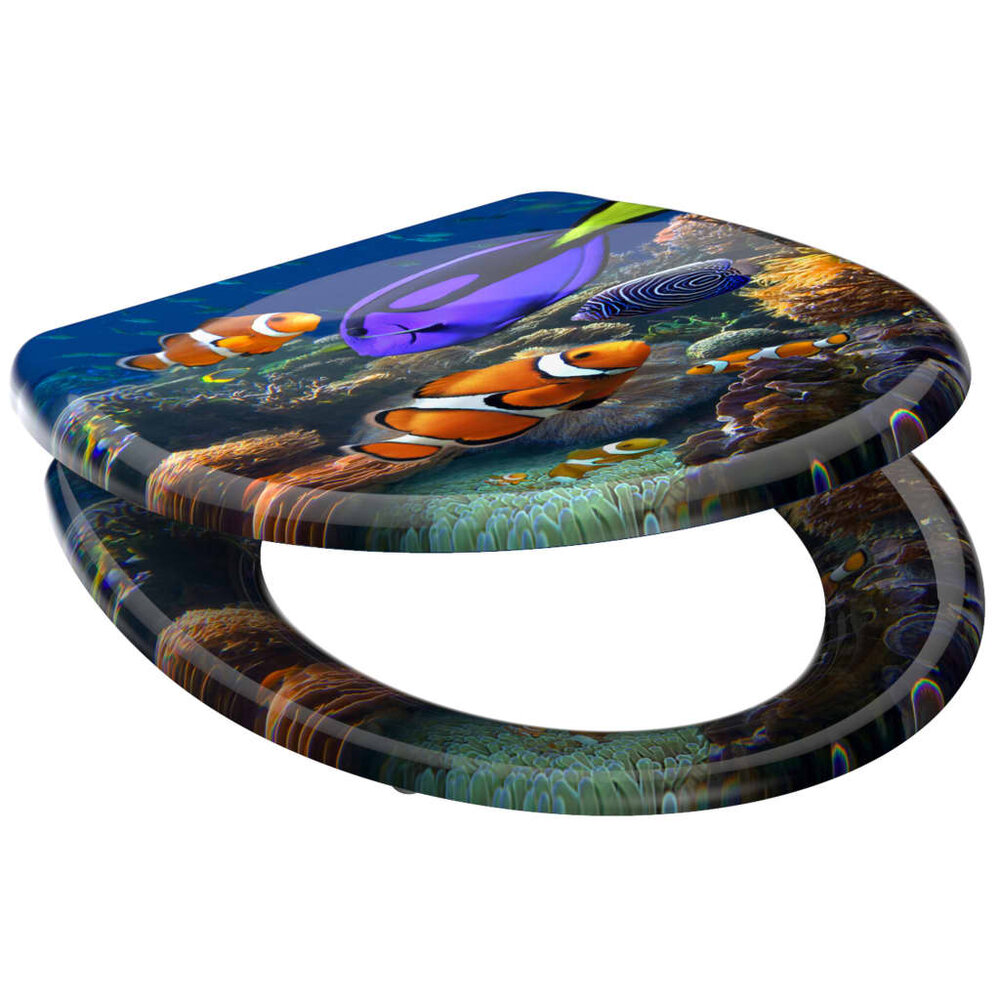 Toiletbril met soft-close SEA LIFE duroplast met print