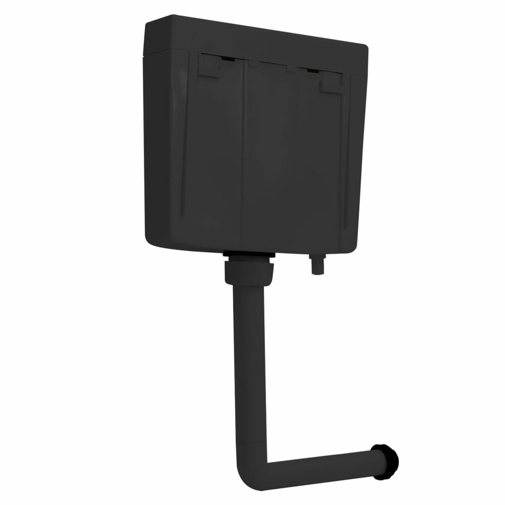 Toiletstortbak met watertoevoer onderin 3/6 L zwart