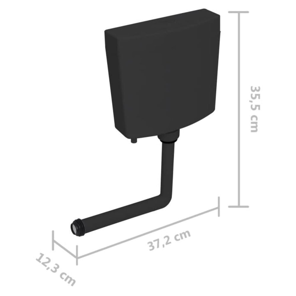 Toiletstortbak met watertoevoer onderin 3/6 L zwart