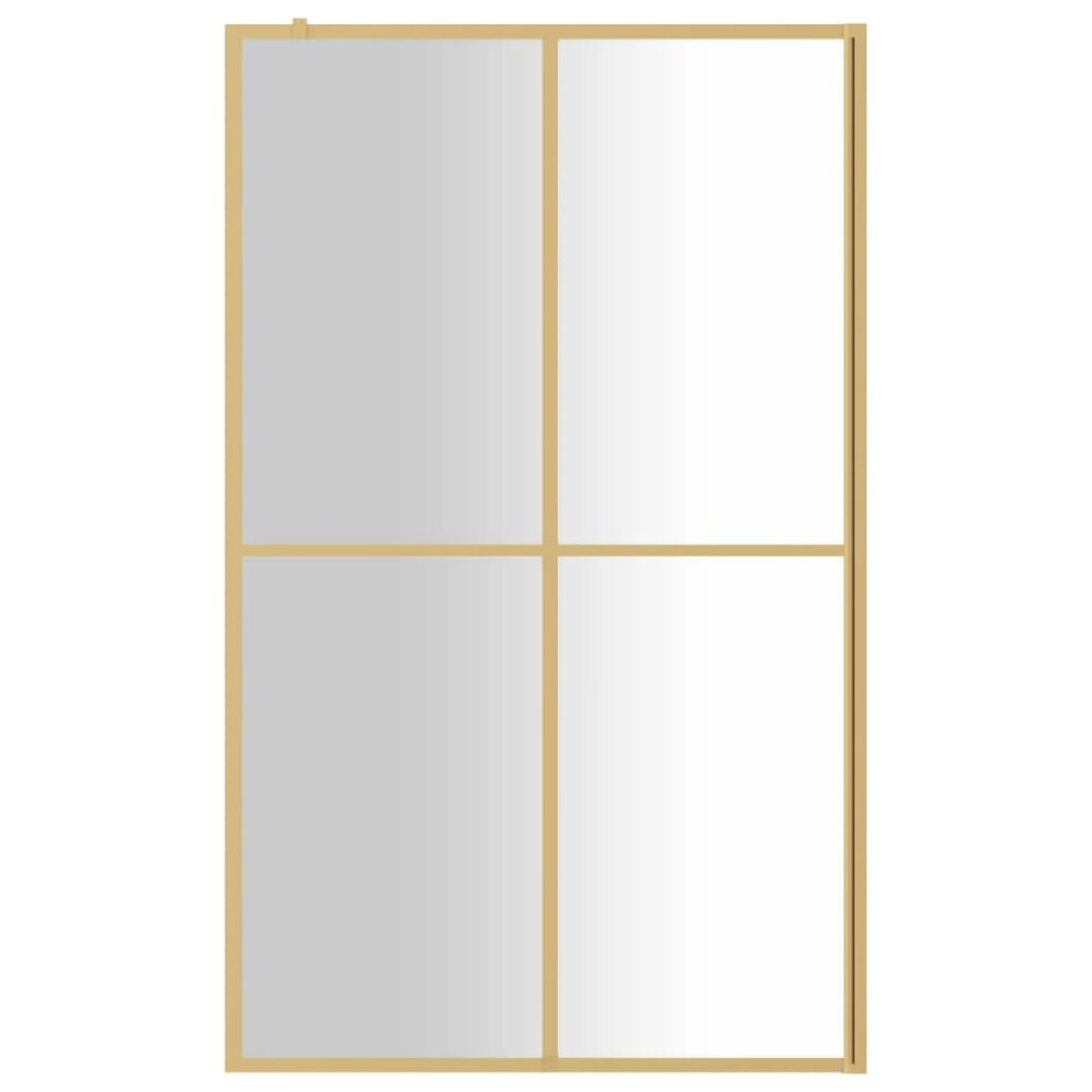 Inloopdouchewand transparant 118x195 cm ESG-glas goudkleurig