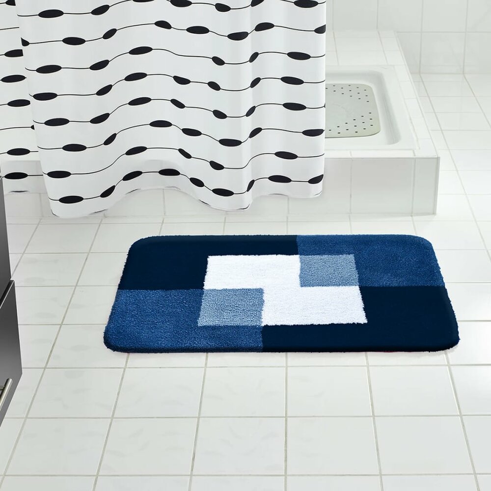 Badkamermat Coins 60x90 cm blauw 7103303