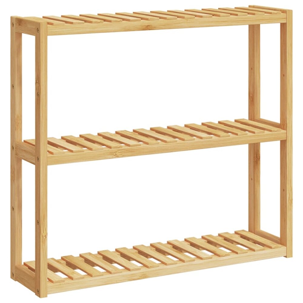 Badkamerrek 3-laags wandmontage 60x15x54 cm bamboe