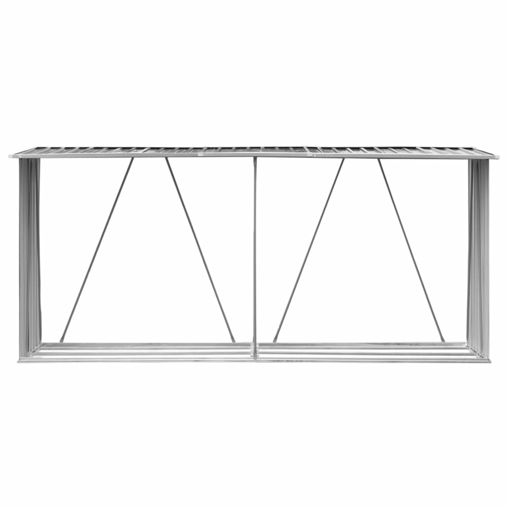 Haardhoutschuur 330x84x152 cm gegalvaniseerd staal antraciet