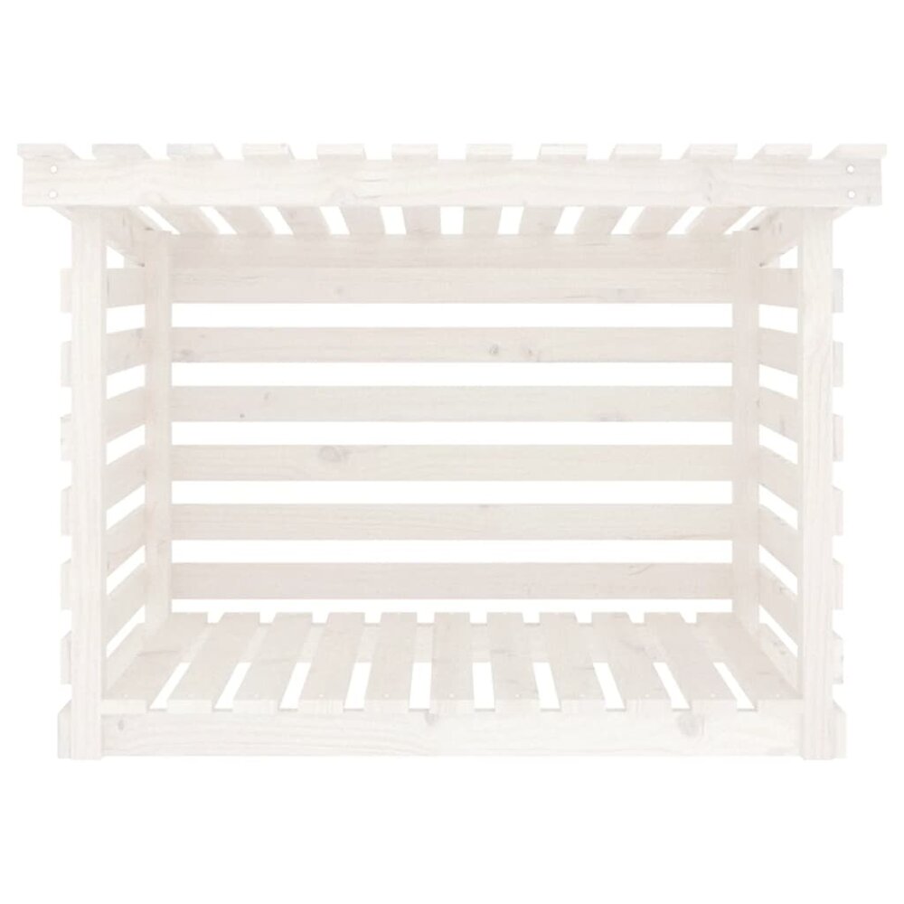 Haardhoutrek 108x73x79 cm massief grenenhout wit