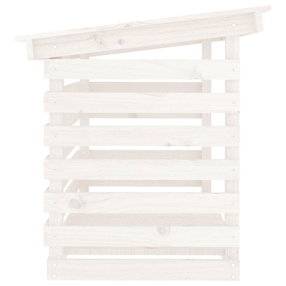 Haardhoutrek 108x73x79 cm massief grenenhout wit