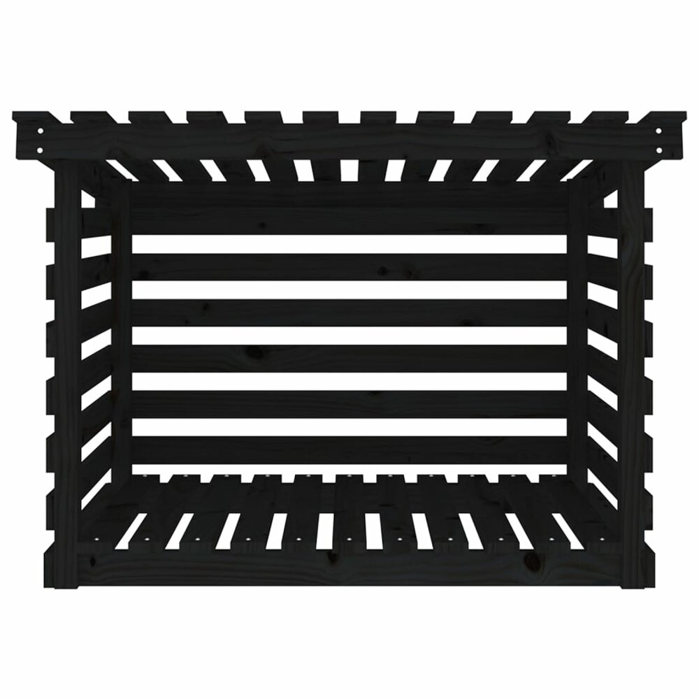 Haardhoutrek 108x73x79 cm massief grenenhout zwart