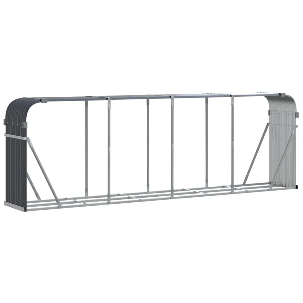 Haardhoutopslag 300x45x100 cm gegalvaniseerd staal antraciet