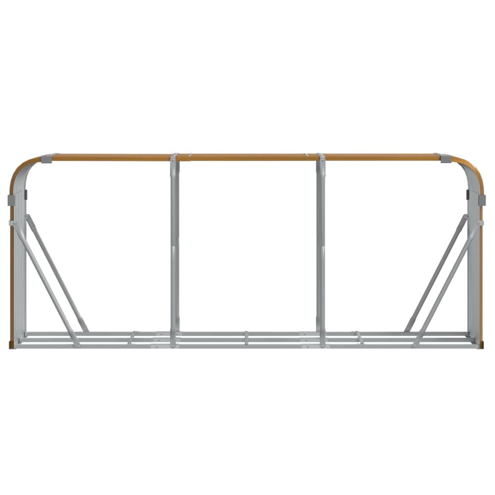 Haardhoutopslag 234x45x100 cm gegalvaniseerd staal lichtbruin