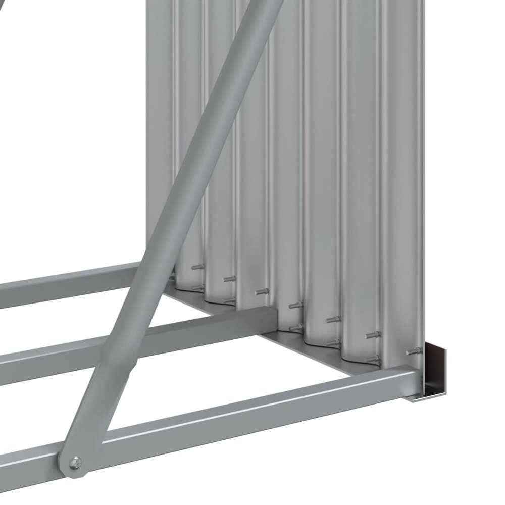 Haardhoutopslag 234x45x100 cm gegalvaniseerd staal lichtbruin